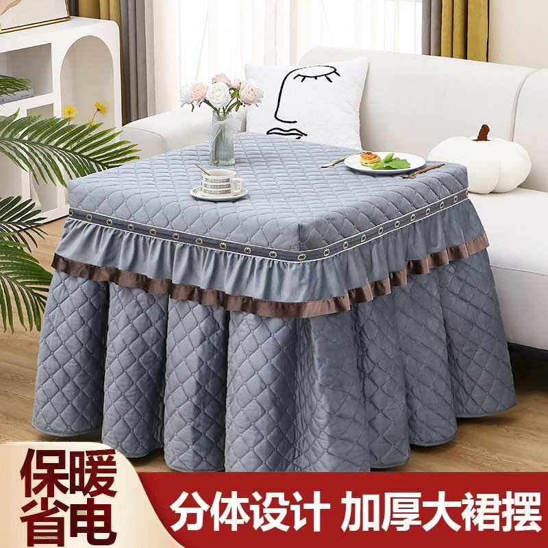 加厚夹棉桌布电取暖正方形烤火罩火炉桌罩家用厚电炉套长方形冬季