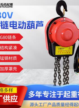DHS环链电动葫芦1t2tt电葫芦5t吨固定挂钩式提升机环链电动葫芦