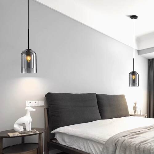 北欧现代台简38餐厅玻具璃小约吊灯卧室床头吊线灯吧饭厅餐桌三头