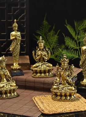 客厅摆件高端大气上档次2025东南亚仿铜佛像树脂家居装饰品站佛坐