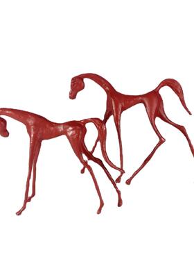 欧式简2352约几何镂楼空马意境骏摆样板房售处件软装饰品摆设几何