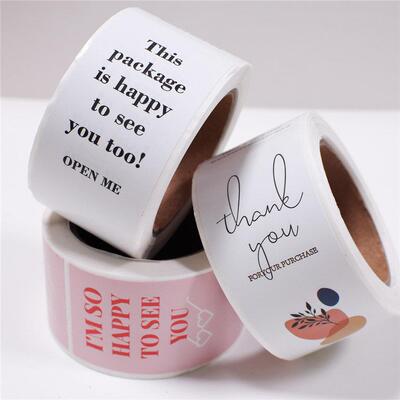 100pcs/roll This Package Is Happy To See You Too Stickers Sm