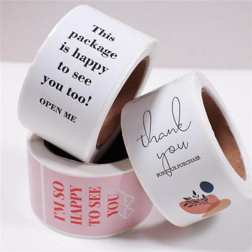 100pcs/roll This Package Is Happy To See You Too Stickers Sm