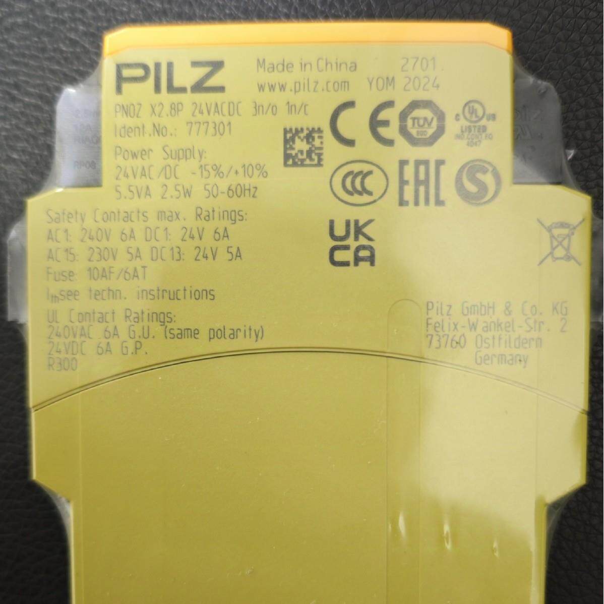 PILZ皮尔兹安全继电器 777301 PNOZ X2.8P 24VACDC 3n/o 1n/c