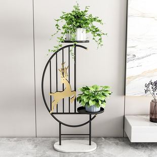 室内电视柜旁轻奢植物摆放架阳台网红置物架 高档花架子客厅落地式