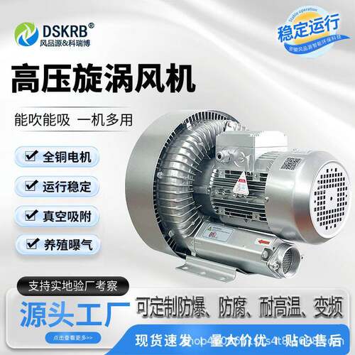 双叶轮旋涡气泵RB-520-H46/3KW污水处理设备负压搬运高压鼓风机