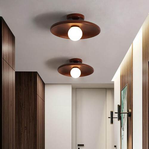 过道灯胡桃木阳全铜中门厅玄关走廊创意过道灯综衣帽间台灯具实木
