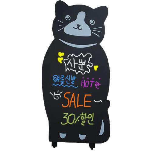 创意猫咪立式小黑板宠物店铺用门口商用广告牌落地式手绘板展示牌