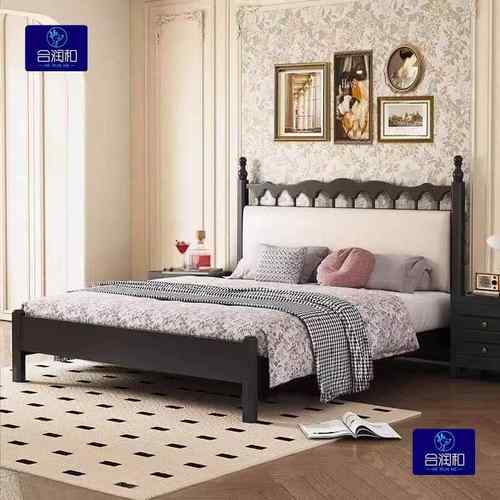 包复古美HZU式实木床软温莎床1.家用主卧双人8现代简床约风1.5小