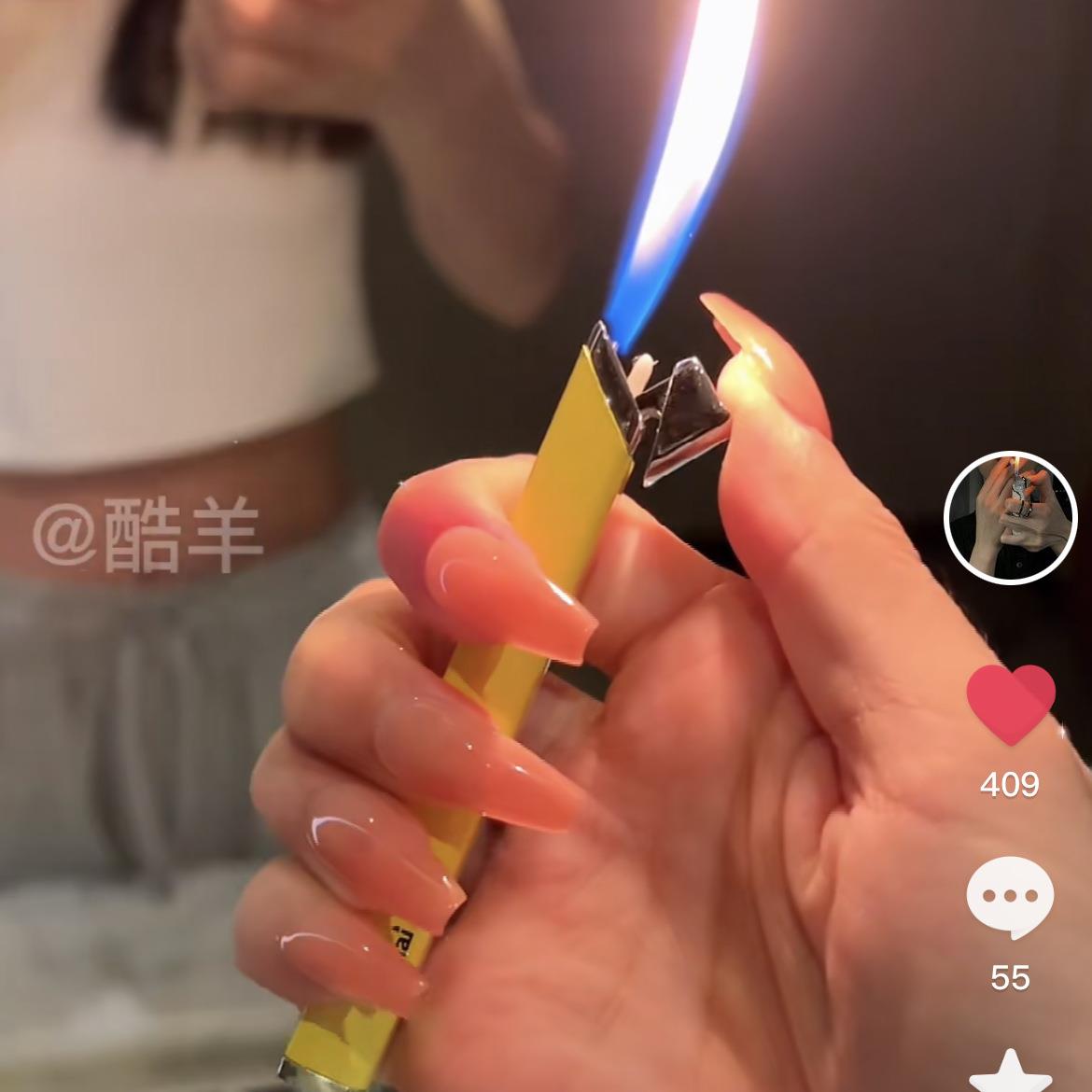 网红小巧果糖色充气打火机渐变色创意个性便携国潮时尚耐用送男友