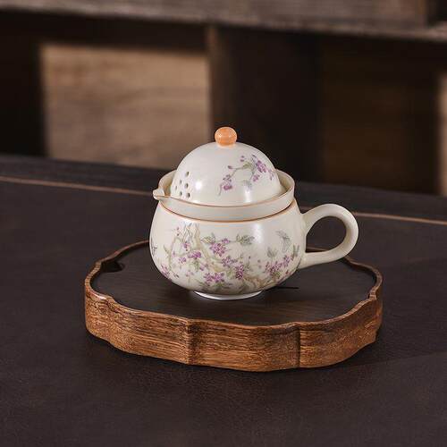汝窑旅行茶具套装便携式户外露营泡茶壶茶杯一壶一杯功夫茶具套装