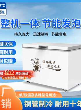 大容量卧式冰柜商用冷藏冷冻双温柜冷冻柜速冻冰箱雪糕柜式冷冻柜