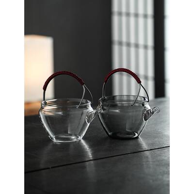 带吊梁的耐热玻璃公平杯，茶隔板，茶过滤器，一体化加热泡茶，泡