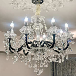 复古水晶吊灯客厅灯高级感法式 中古风餐厅吊灯现代简约卧室水晶灯