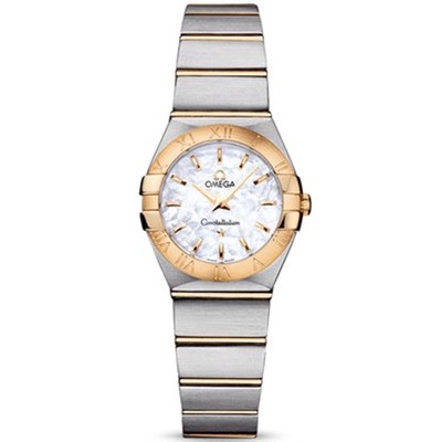 [9.8新]欧米茄星座间黄金贝母面石英女表123.20.24.60.05.002