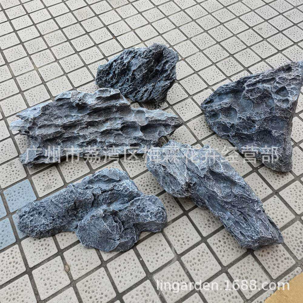 仿真石头园艺盆栽 景观造景石头 园林装饰树脂玻璃钢不规则石头