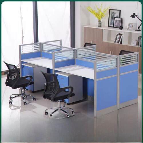 工作人员屏幕办公桌椅四人或六人组合办公人员单台电脑工作台卡槽