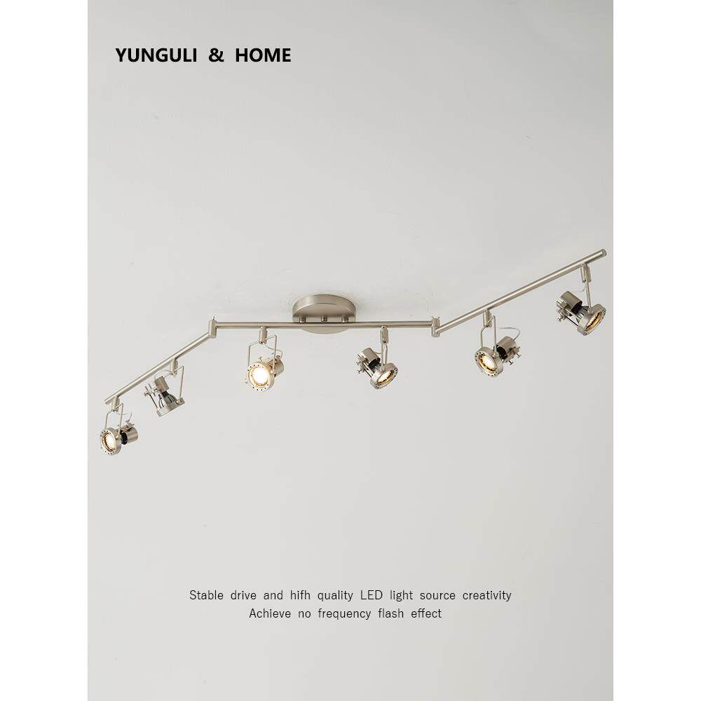 复古金属感明装射灯简约高颜值咖啡厅服装店铺吸顶式led导轨射灯