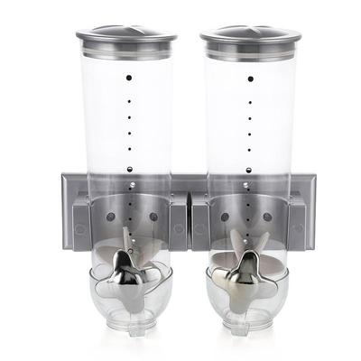 挂壁式双桶麦片机干果谷物分配器米豆密封罐麦片五谷杂粮分配机