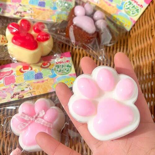Cat Paw Mochi Taba Squishy Fidget Toy Cute Plush Cat Paw Sil