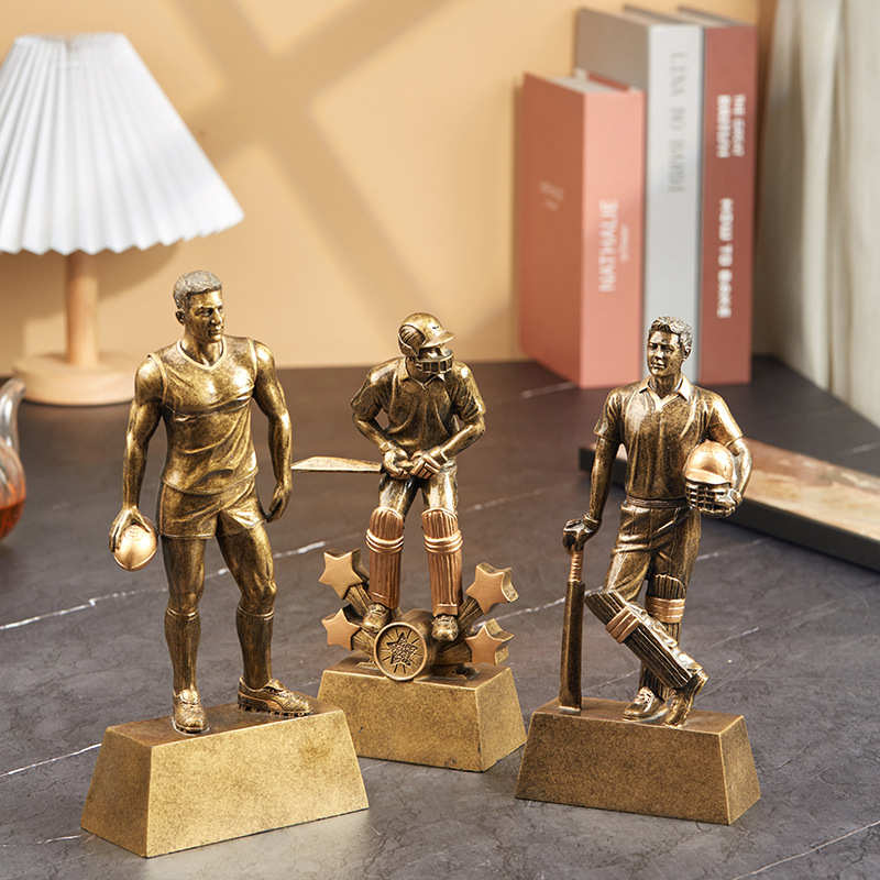新美式运动人物树脂摆件造型雕塑酒柜电视柜办公室桌面装饰品奖杯