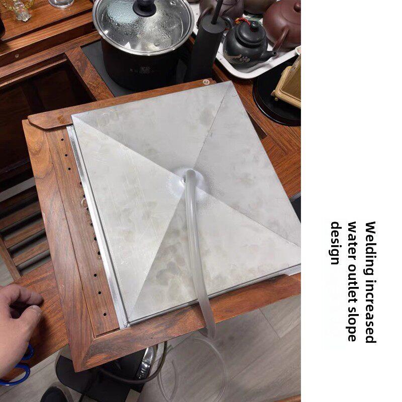 不锈钢接水盘定制304加厚长方形托盘茶台茶盘排水蓄水盘非标订做