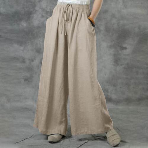 Women's plus size cotton and linen pants for women