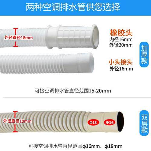 6E3X加厚空调排水管耐老化加长延长出水管滴水管空调水管冷凝水下