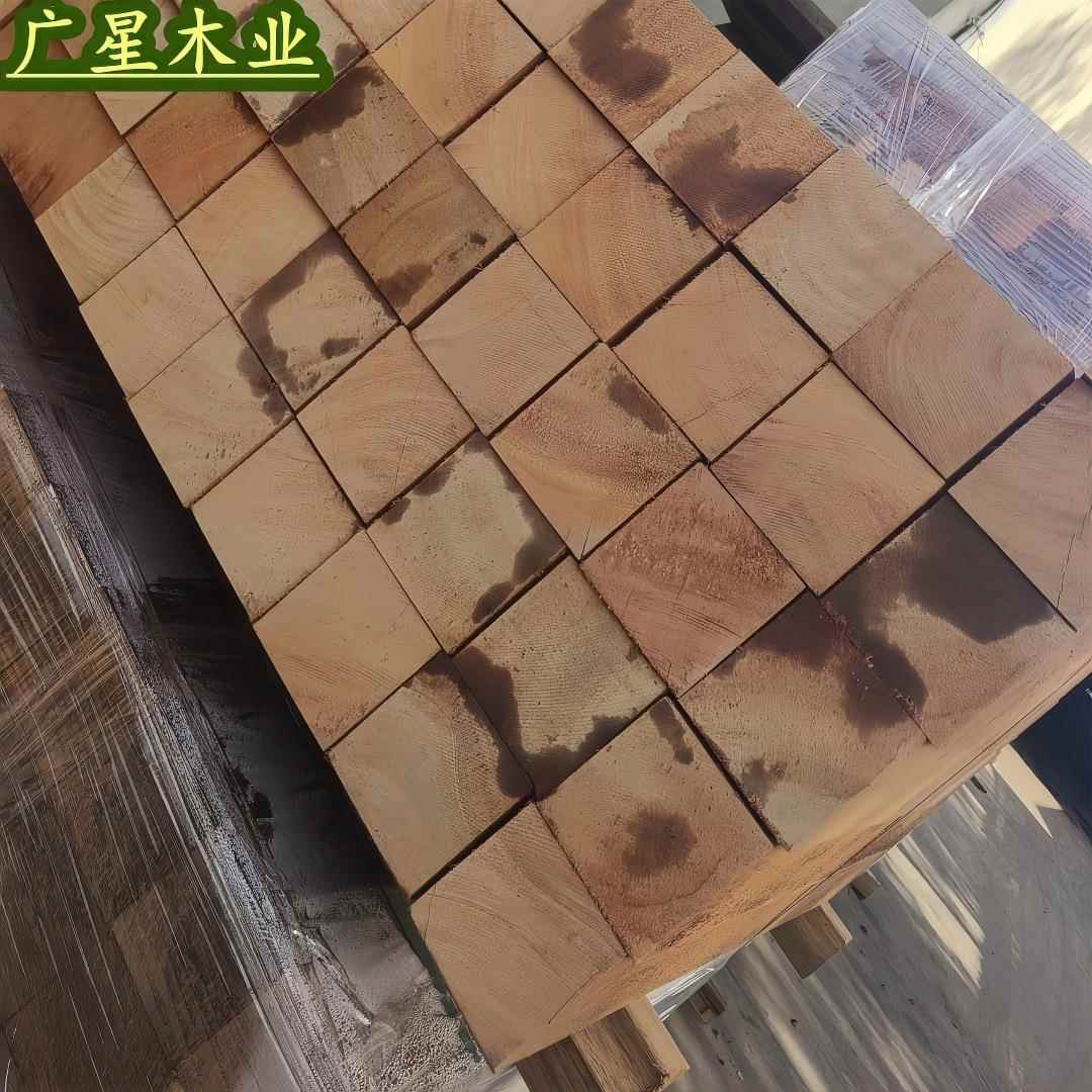 船厂用垫木实木熏蒸硬质大木方枕木垫木 油田石油钻井平台100*100