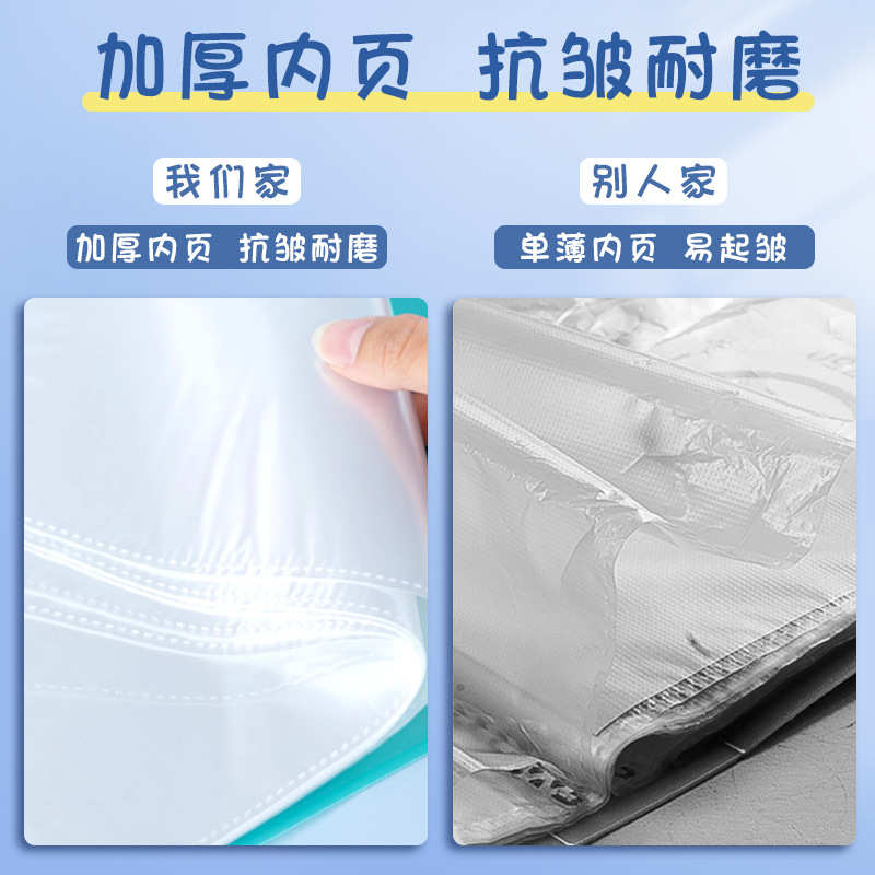 学生A3透明文件夹插页袋 8K画册收纳袋收藏夹8开图纸夹素描纸画册