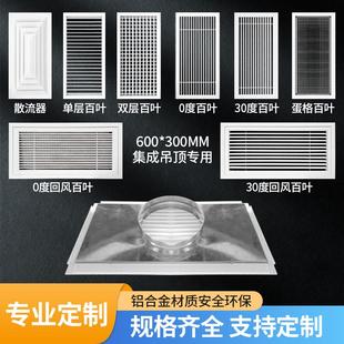 門鉸式 鋁合金集成吊頂鋁扣板600 300單層 雙層百葉可開式 回風帶網(wǎng)