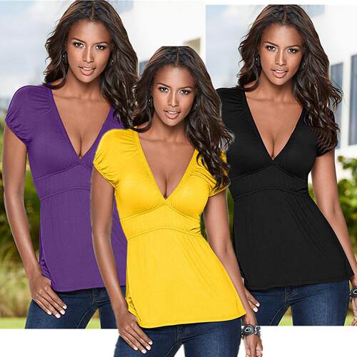 Women's short sleeved collar top, T-shirt top