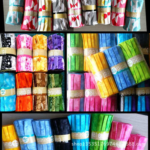 现货批发外贸出口小包装布组 印花布料拼布桐布组棉布多种图案