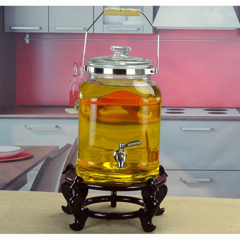 装油瓶ZZV房家用大号大玻璃油壶防漏储罐容厨量5l花油生油食用宣