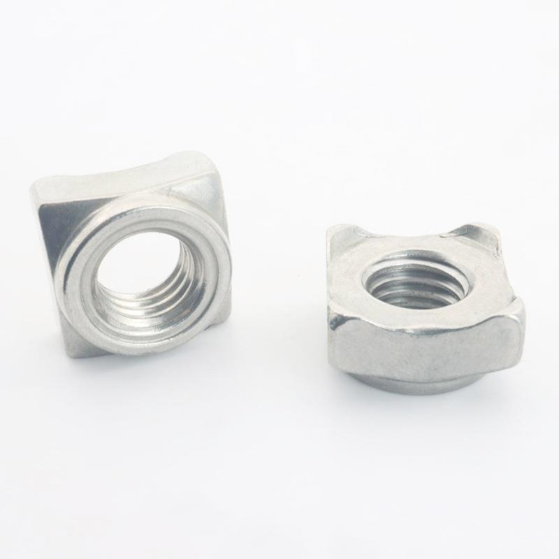 304锈钢四角焊接方块螺母DIN9不2KGEA四方焊接螺母A型螺5母M8M6M8
