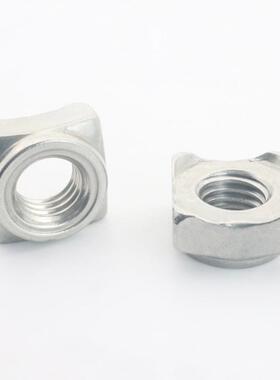 304锈钢四角焊接方块螺母DIN9不2KGEA四方焊接螺母A型螺5母M8M6M8