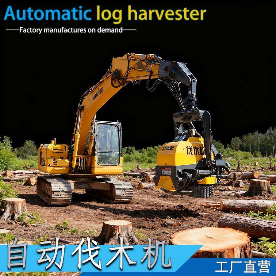 出口全自动伐木机挖机加装液压智能切断锯林场作业树木切割砍树机