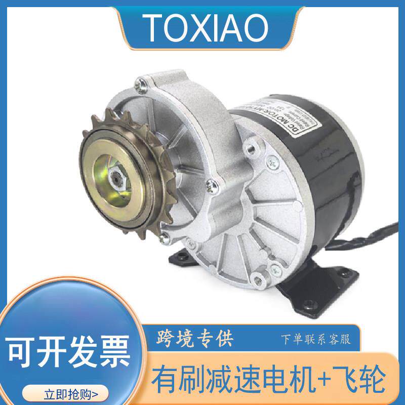 有刷减速电机MY1016Z12V24V36V250W350W改电动自行车左侧离合飞轮