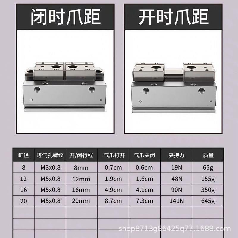 360指高旋精度化转手气缸双轴导轨滑台气缸工业自动控制夹具配件