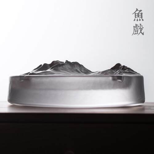 Y禊3日式水晶玻璃时尚个性烟灰缸酒吧会所创意灰皿客厅家用潮流烟