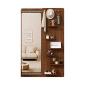 洞洞板收纳架入户玄关试衣镜推拉关闭可遮挡壁挂式 隐藏镜全身镜