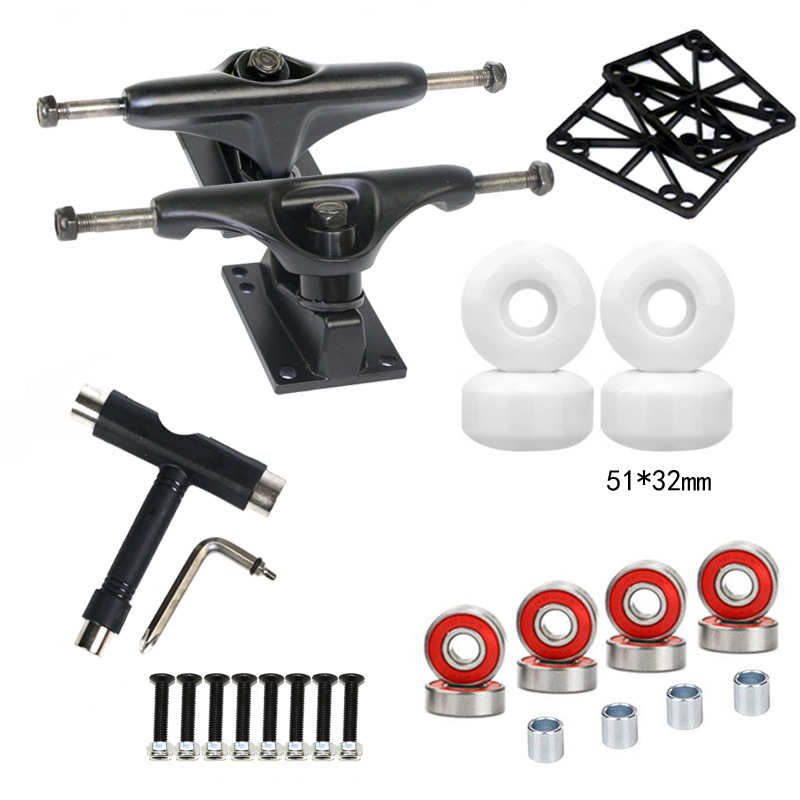 桥滑板滑板滑板双翘轮全套支架5vpu轮子组合套餐支架