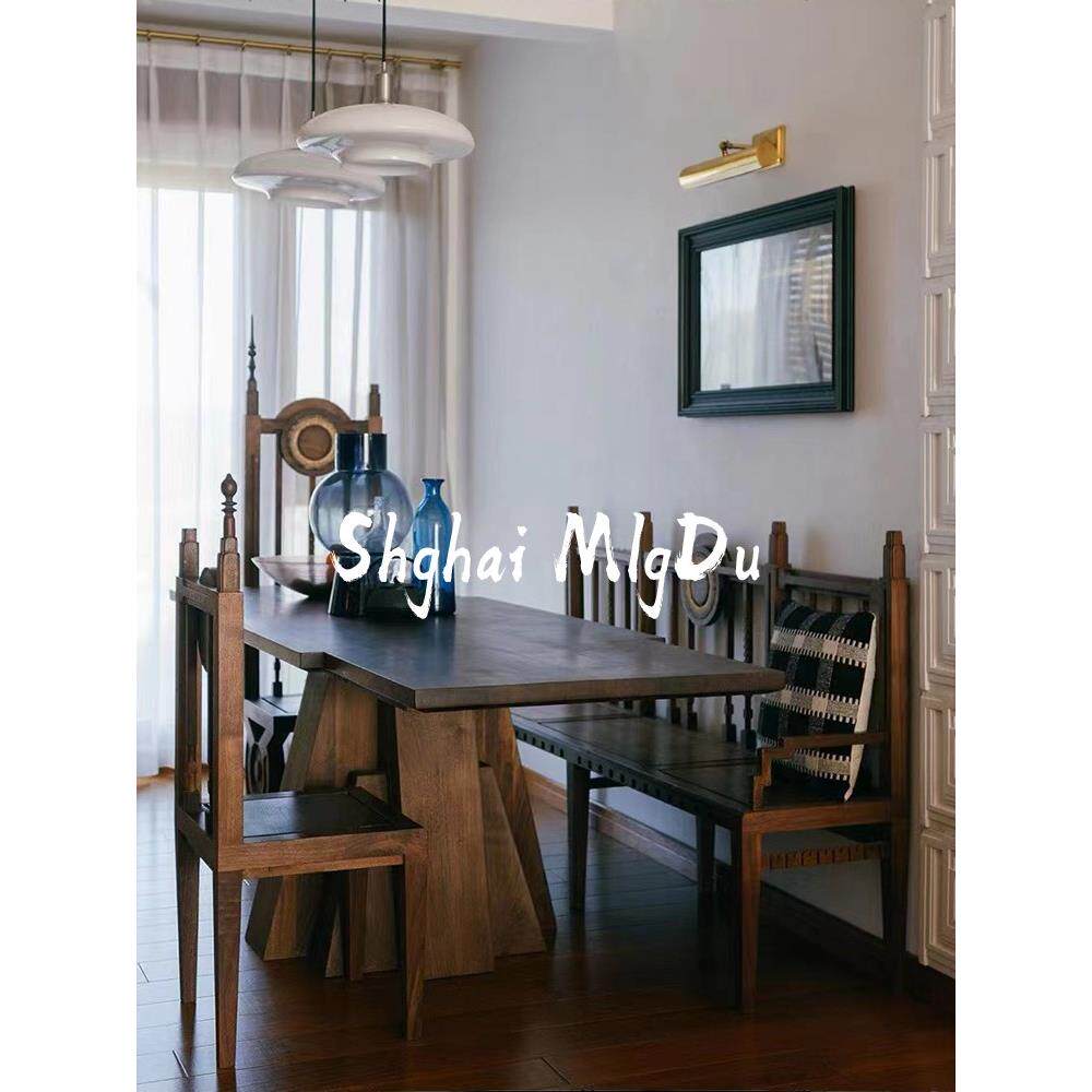 中古实木餐桌椅589新式装饰椅女王椅艺术餐椅子家椅高背椅用禅意