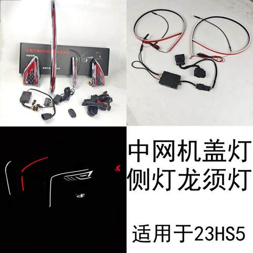 红旗HS5钻石款23新款红旗24款sh5龙须灯发光车标灯-LED中网个性灯