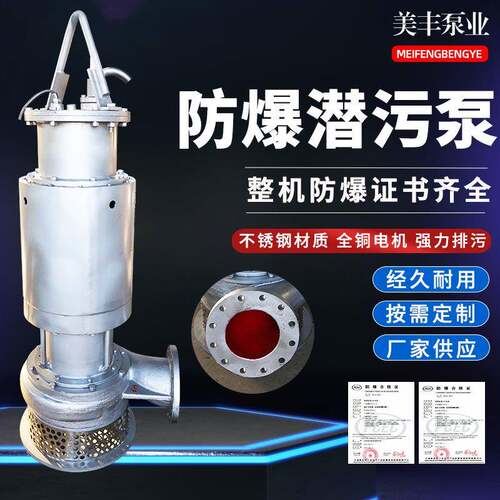 不锈钢防爆潜水泵潜污水电泵耐腐蚀无堵塞离心泵IICQQW45kw
