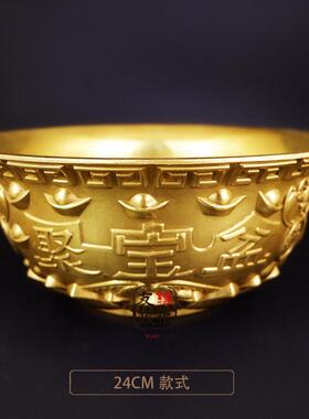 高档宝黄铜聚摆件铜盆盆五福临门炉招财聚财玄关家居香工艺品开业