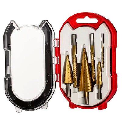 AB08-6-Piece Stepped Serrated Drill Bit Set Triangular