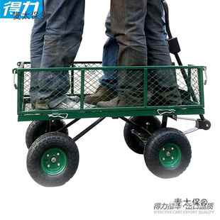 小推车太平板车344推叠货车保框麦四轮家用拖车拉带货车折手推车