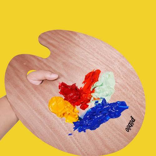 法国pebeo贝碧欧油画调色板椭圆木制调色盘油画颜料套装工具美术材料不锈钢调色盘双丰W01D画架汇优美专卖店