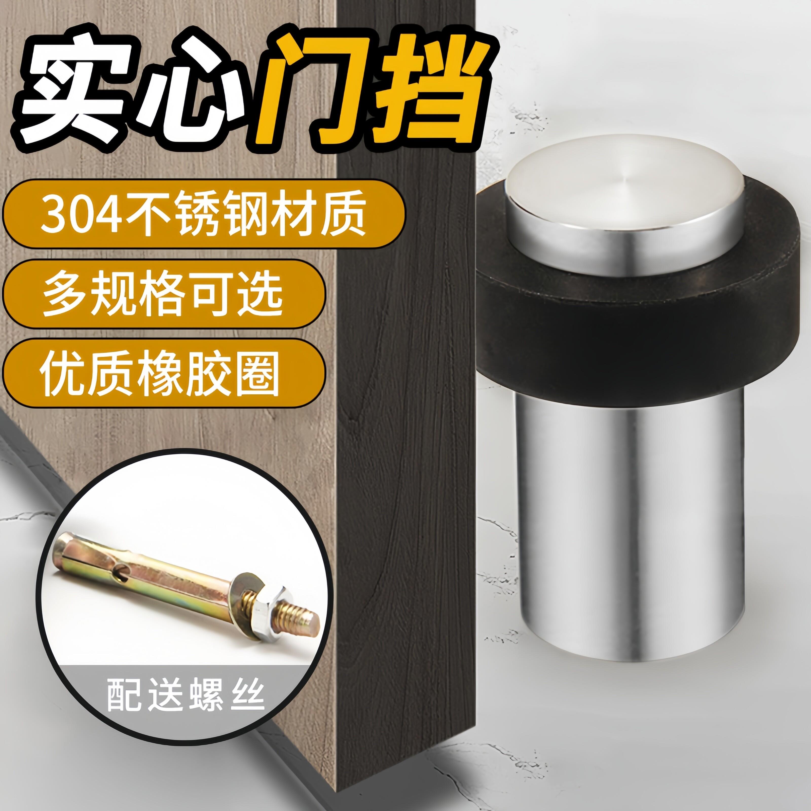 入户防撞门挡不锈钢阻门器橡胶防盗玻璃门加高免打孔缓冲限位门顶图片